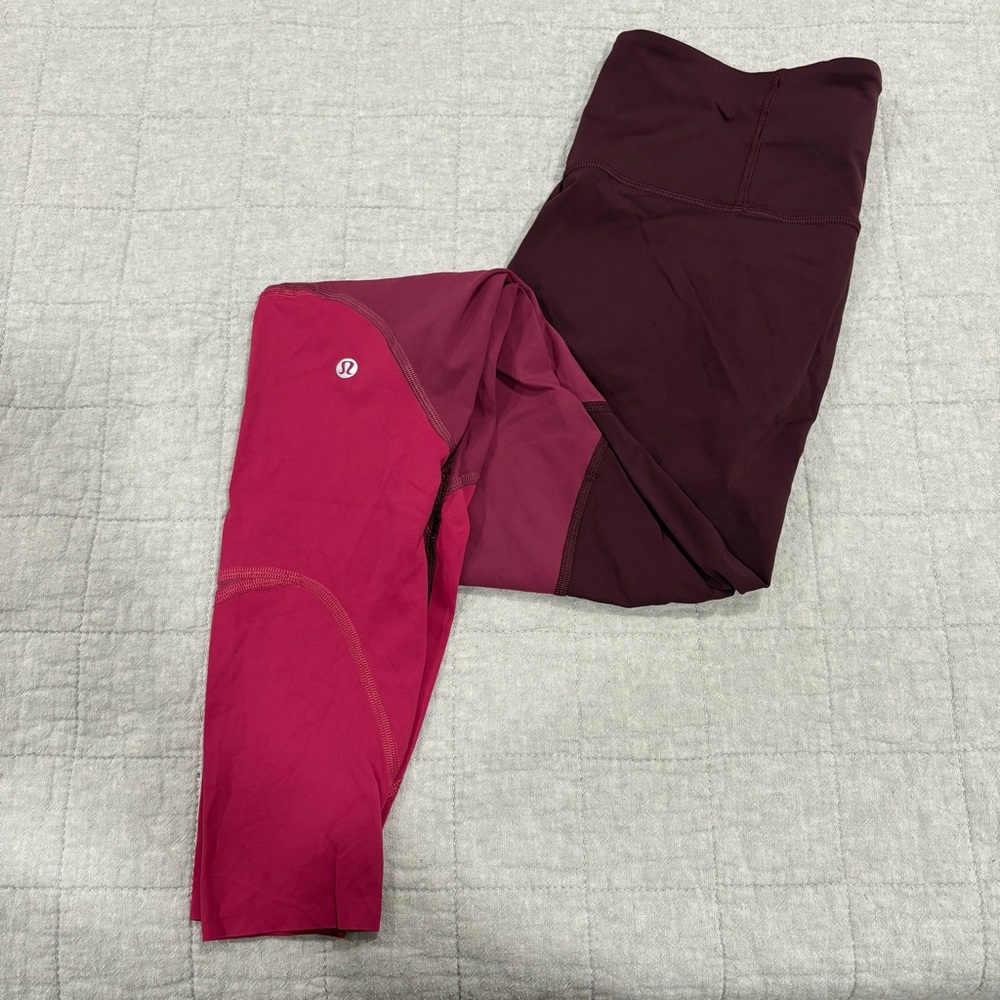 Lululemon Colour Me Ombre Tight 28” Dark Adobe Blush Berry Violet Red Size 8
